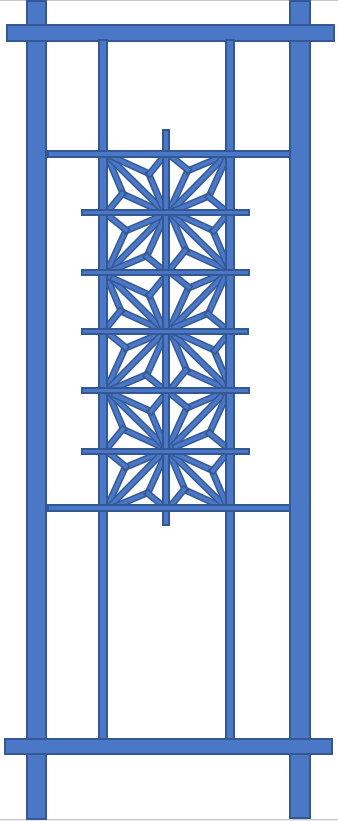 Werktekening Kumiko lantaarn