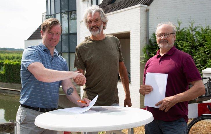 Wethouder Jeroen Brouwer, Michel Sadon en Erik Verkuil - Thijmen de Klein fotografie