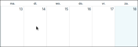 Selecteer de datum dat je je afwezigheid wilt toevoegen