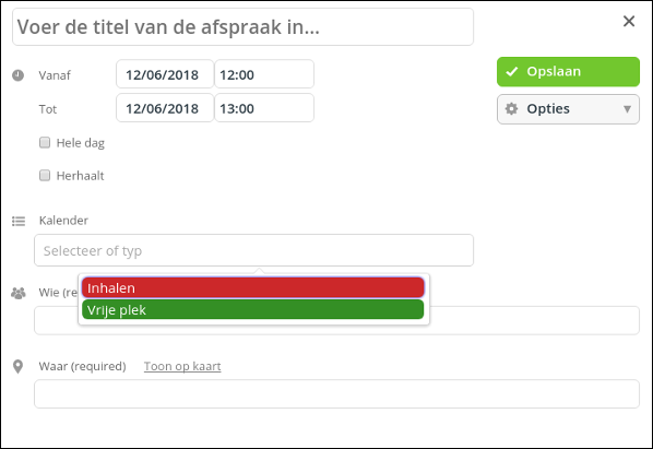 Geef de juiste gegevens in